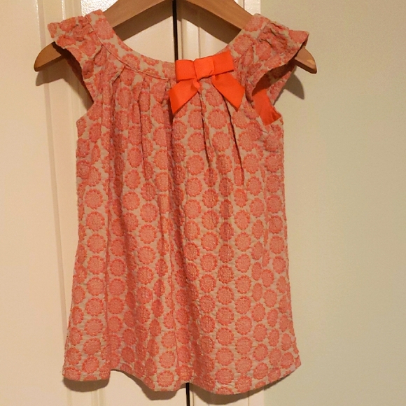 Cherokee Other - Girl cherokee 18m linen embroider dress pink tan w Bow *